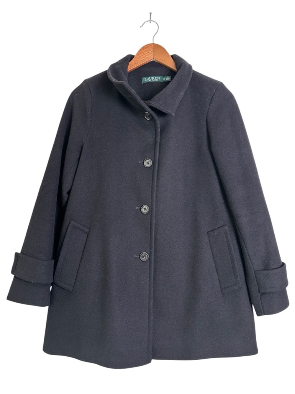 Lauren Ralph Lauren Women’s XS Black Wool-Blend Pea Coat